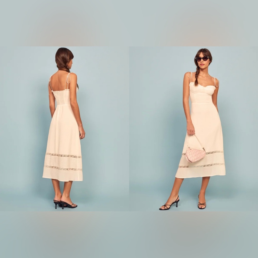 New with tags women’s REFORMATION Ronan Dress Ivory Size 6 - Picture 2 of 8